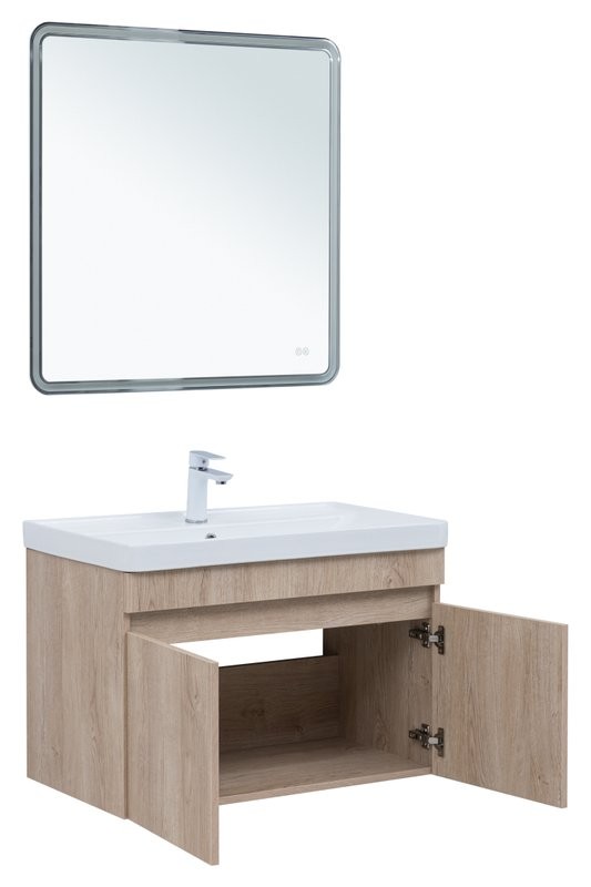 Мебель для ванной комнаты Aquanet Оптима 80 подвесная, дуб светлый