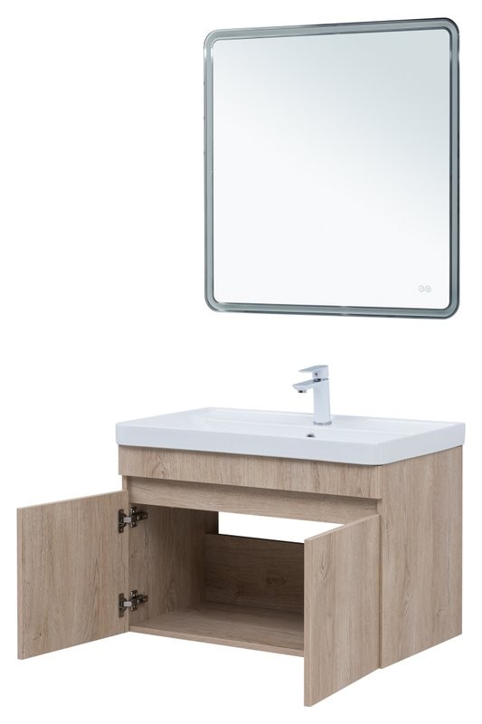 Мебель для ванной комнаты Aquanet Оптима 80 подвесная, дуб светлый