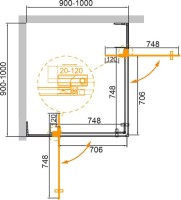 Душевой уголок Cezares Slider A 2 90/100 C Cr