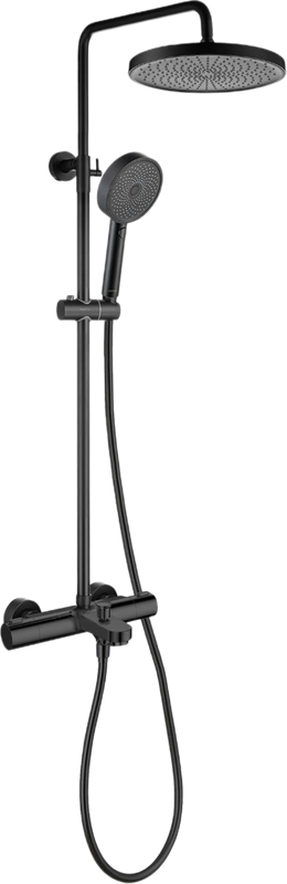 Душевая стойка AQUATEK AQ2043MB с термостатом, матовая черная