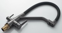 Смеситель для кухни Shevanik S968T с гибким изливом, оружейная сталь