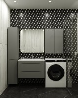 Тумба с раковиной Style Line Бергамо Мини 80 Люкс Plus подвесная, антискрейтч серая