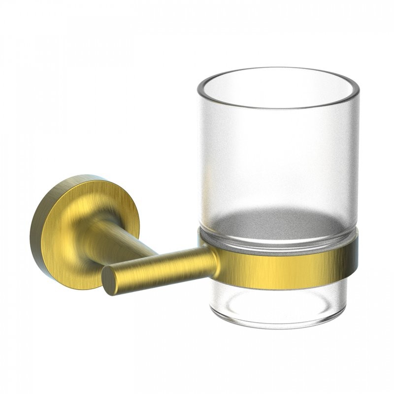 Стакан для ванной Wonzon & Woghand Simple WW-6521-BG настенный, золото, стеклянный