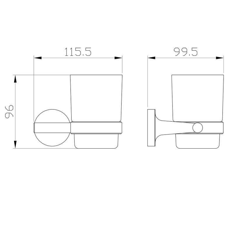 Стакан для ванной Wonzon & Woghand Simple WW-6521-BG настенный, золото, стеклянный