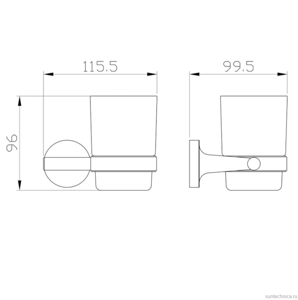Стакан для ванной Wonzon & Woghand Simple WW-6521-BG настенный, золото, стеклянный