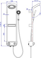 Душевая стойка AQUAme AQM8004B черная