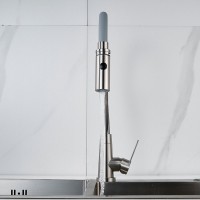 Смеситель для кухни Shevanik S943L-9 с гибким изливом, сатин