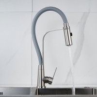 Смеситель для кухни Shevanik S943L-9 с гибким изливом, сатин