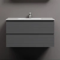 Тумба с раковиной Sancos Folk 90 grey soft, раковина CN7002