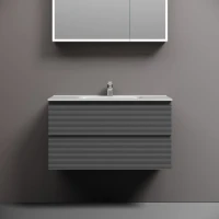 Тумба с раковиной Sancos Folk 90 grey soft, раковина CN7002