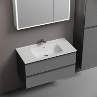 Тумба с раковиной Sancos Folk 90 grey soft, раковина CN7002