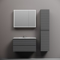 Тумба с раковиной Sancos Folk 90 grey soft, раковина CN7002