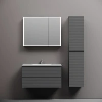 Тумба с раковиной Sancos Folk 90 grey soft, раковина CN7002