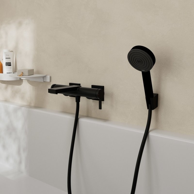 Смеситель для ванны с душем Hansgrohe Tecturis E 73420670 матовый черный