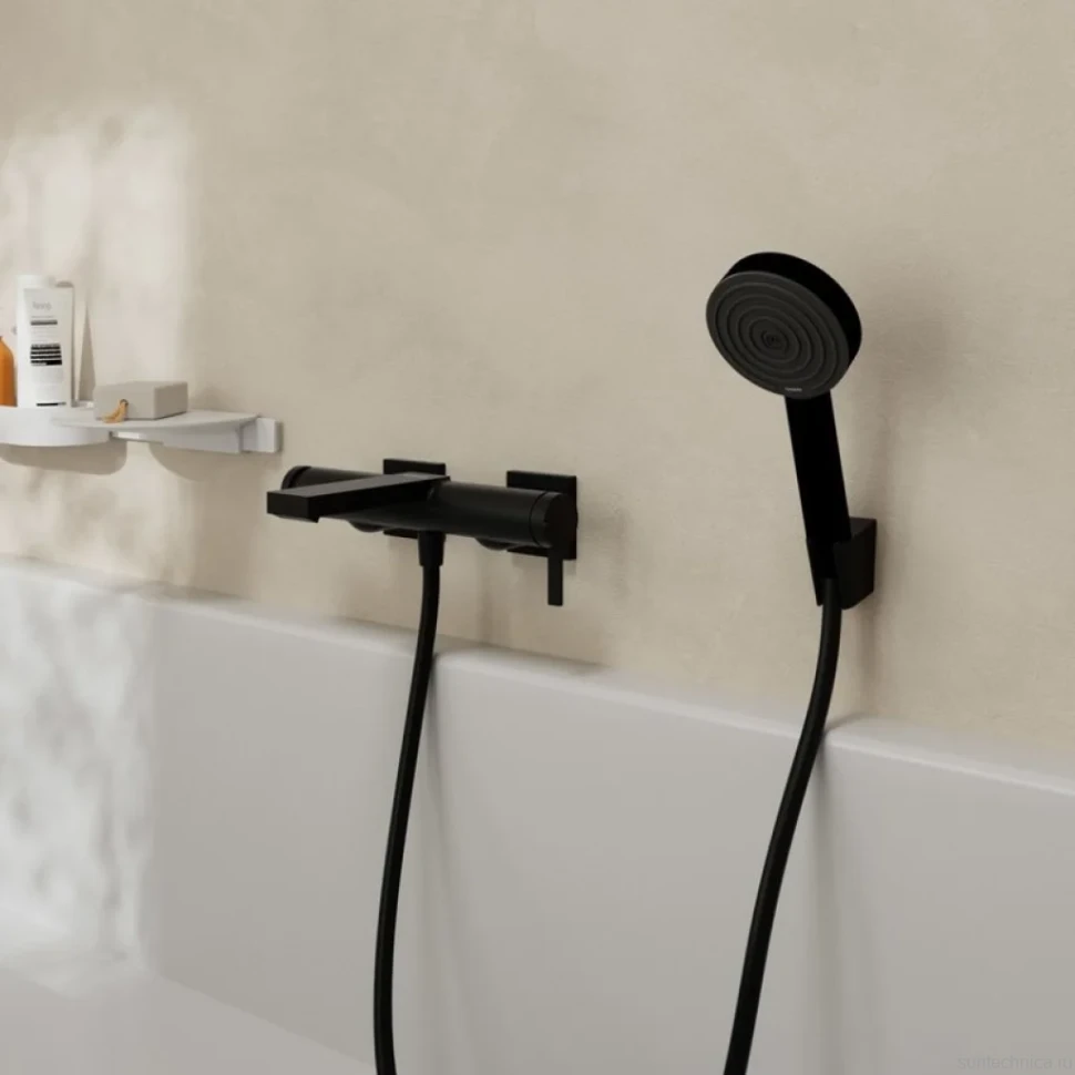 Смеситель для ванны с душем Hansgrohe Tecturis E 73420670 матовый черный