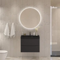 Мебель для ванной комнаты BelBagno Marino 60 подвесная, nero lucido, черная раовина