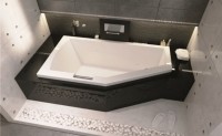 Акриловая ванна Riho Geta R 170x90 см, угловая, правая, пристенная, белая, пятиугольная, на ножках, с ручками, со сливом-переливом