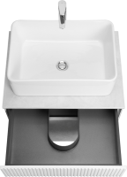 Тумба с раковиной AQUATON Марбл 60 слэйт, белая матовая, раковина 32700B000