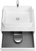 Тумба с раковиной AQUATON Марбл 60 слэйт, белая матовая, раковина 32700B000