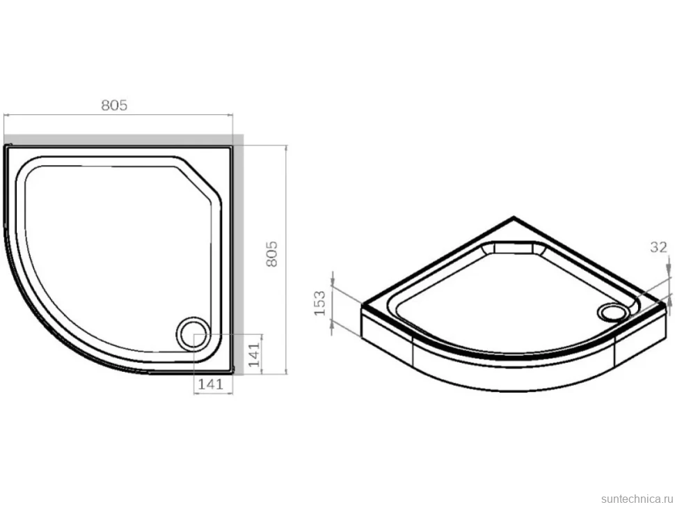 Поддон для душа AM.PM X-Joy Twin Slide W88T-205-080W64 80x80