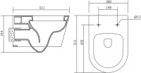 Комплект Унитаз подвесной AQUATEK Бетта AQ1253W-00 безободковый, с микролифтом + Инсталляция Standard INS-0000012