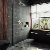 Душевая перегородка Maybahglass MGD-726-5у 79 см, профиль матовый хром, стекло прозрачное