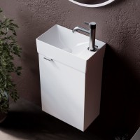 Тумба с раковиной Sancos Mini 35 R подвесная, белый глянец