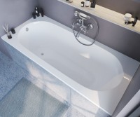 Ванна из искусственного камня Marmo Bagno Лючия 170x75 см, пристенная, белая, на ножках