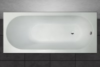 Ванна из искусственного камня Marmo Bagno Лючия 170x75 см, пристенная, белая, на ножках