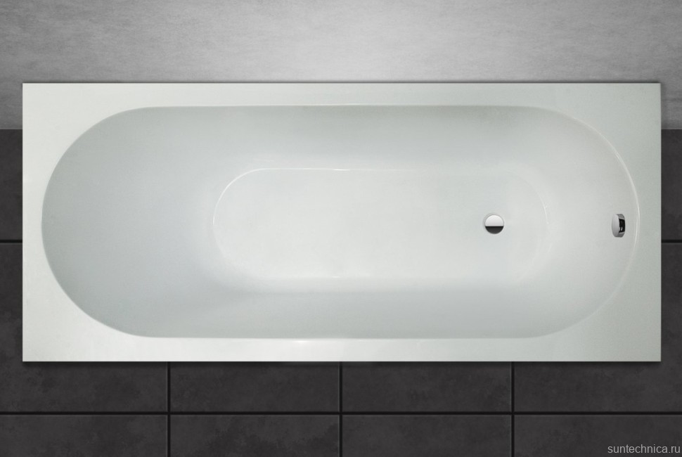 Ванна из искусственного камня Marmo Bagno Лючия 170x75 см, пристенная, белая, на ножках