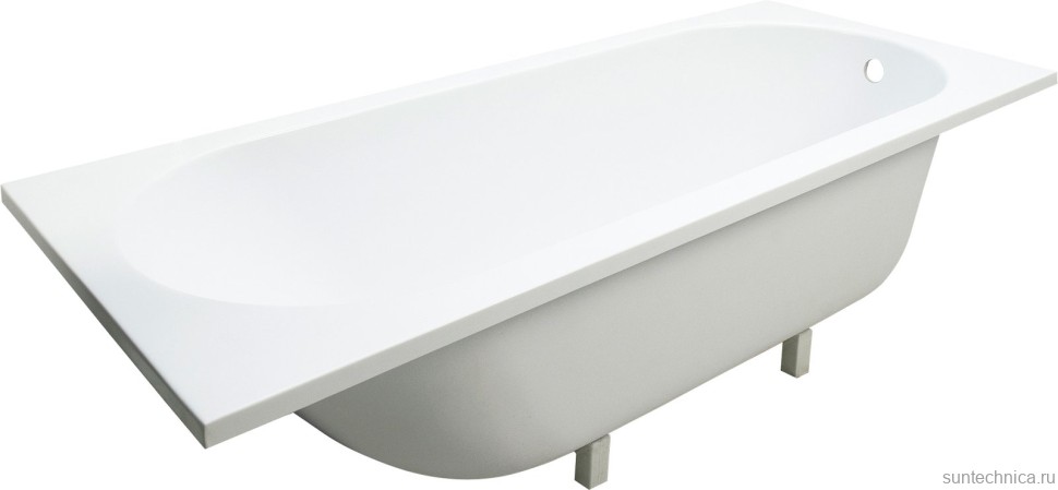 Ванна из искусственного камня Marmo Bagno Лючия 170x75 см, пристенная, белая, на ножках