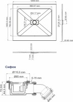 Поддон для душа Wasserkraft Elbe 74T10 100х120