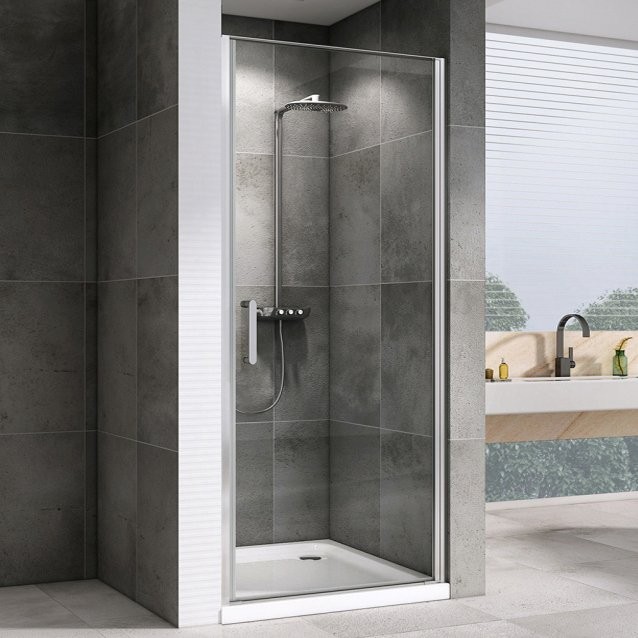 Душевая дверь в нишу Abber Sonnenstrand AG04100 100 см, профиль хром, стекло прозрачное