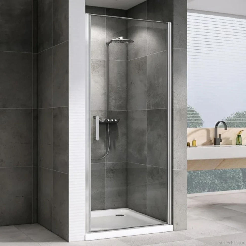 Душевая дверь в нишу Abber Sonnenstrand AG04100 100 см, профиль хром, стекло прозрачное