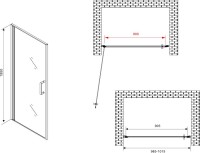 Душевая дверь в нишу Abber Sonnenstrand AG04100 100 см, профиль хром, стекло прозрачное