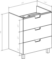 Мебель для ванной комнаты Bellezza Пегас 70 напольная, белая