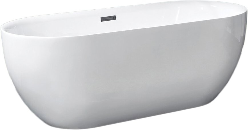 Акриловая ванна Aquanet Delight 208600 без опоры 170x80 см, отдельностоящая, белая, овальная, со сливом-переливом