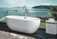 Акриловая ванна Aquanet Delight 208600 без опоры 170x80 см, отдельностоящая, белая, овальная, со сливом-переливом
