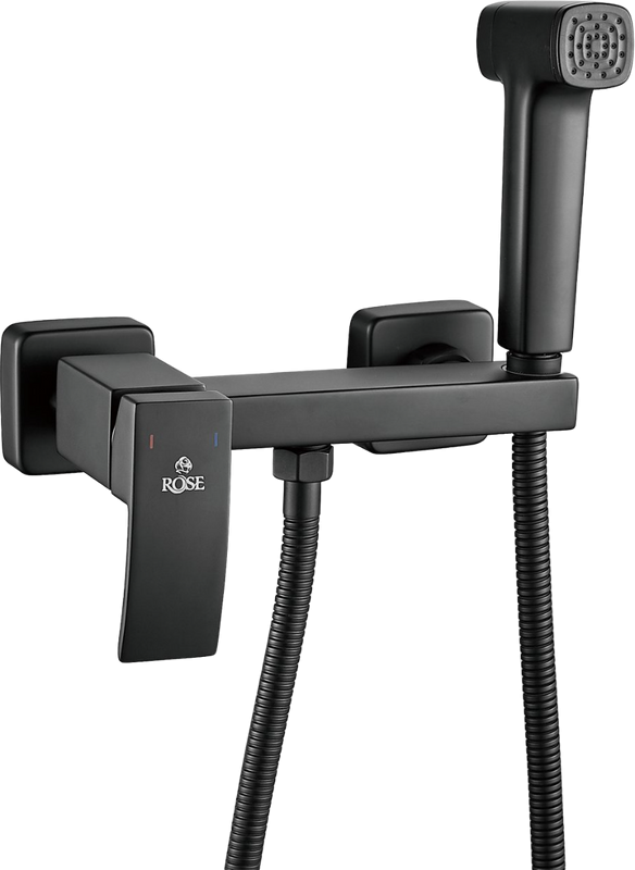 Гигиенический душ Rose R1505H-1 со смесителем, черный