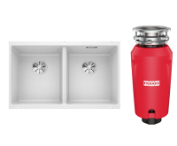 Комплект Мойка Blanco Subline 350/350-U белая + Измельчитель Franke