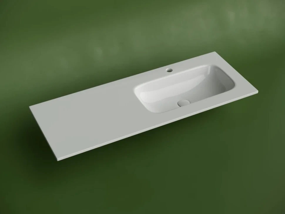 Мебельная раковина Ceramicanova Grace прямоугольная 121см с чашей справа и отверстием под смеситель CN7021