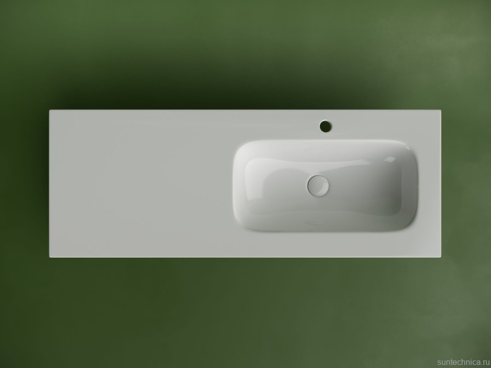 Мебельная раковина Ceramicanova Grace прямоугольная 121см с чашей справа и отверстием под смеситель CN7021