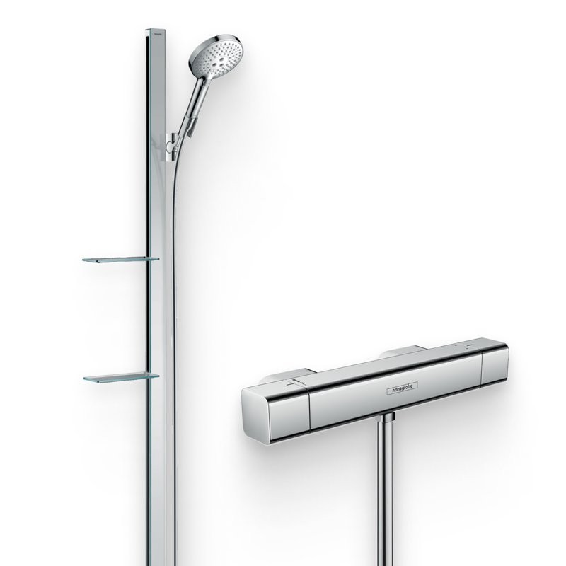 Душевой комплект Термостат Hansgrohe Ecostat E 15773000 + Гарнитур Raindance Select S 27646000