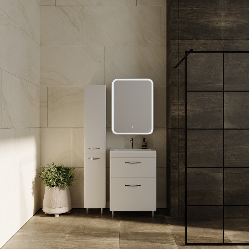 Тумба с раковиной Style Line Каре 60 напольная, Люкс Plus, белая