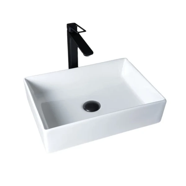 Накладная раковина GID Geometrico N1204 45 глянцевая белая, прямоугольная, фаянс
