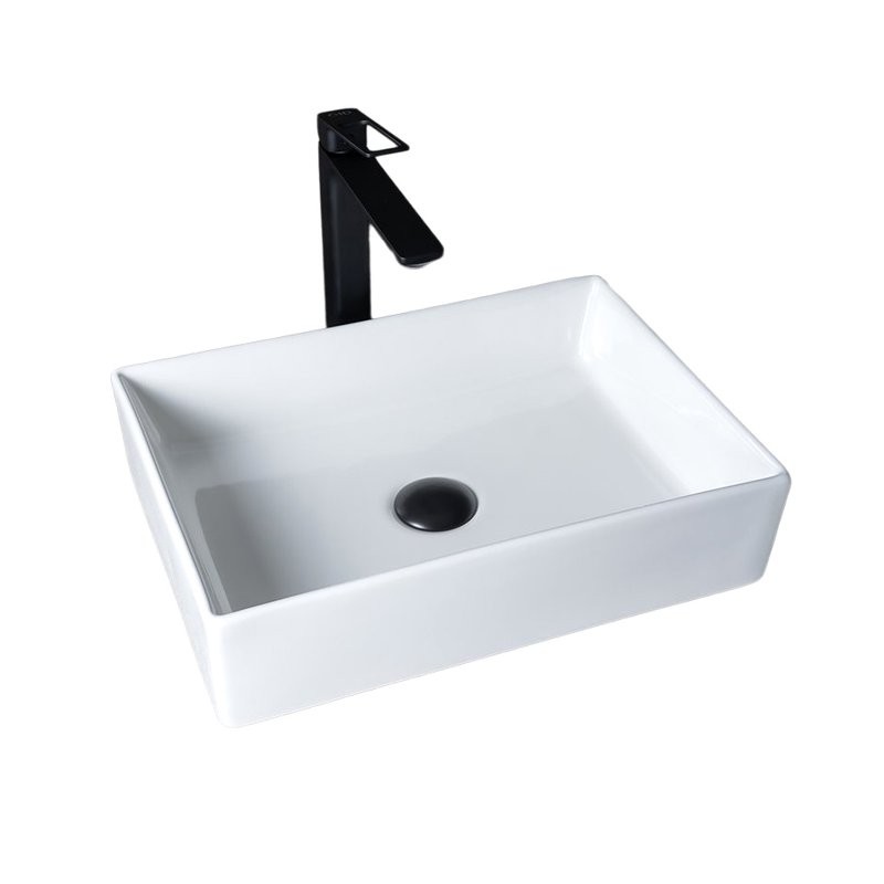 Накладная раковина GID Geometrico N1204 45 глянцевая белая, прямоугольная, фаянс