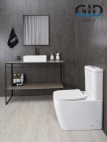 Накладная раковина GID Geometrico N1204 45 глянцевая белая, прямоугольная, фаянс