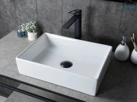 Накладная раковина GID Geometrico N1204 45 глянцевая белая, прямоугольная, фаянс