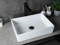 Накладная раковина GID Geometrico N1204 45 глянцевая белая, прямоугольная, фаянс