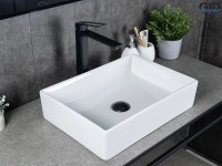 Накладная раковина GID Geometrico N1204 45 глянцевая белая, прямоугольная, фаянс